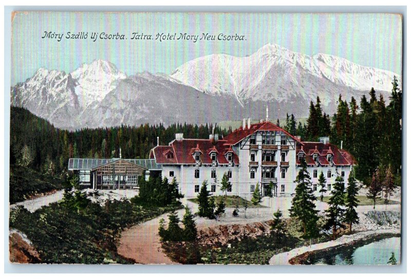 Štrbské Pleso Slovakia Postcard Tatra Hotel Mory Neu Csorba c1910 Antique