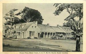 Auto Ocean Pines Motor Court Myrtle Beach South Carolina roadside Postcard 929