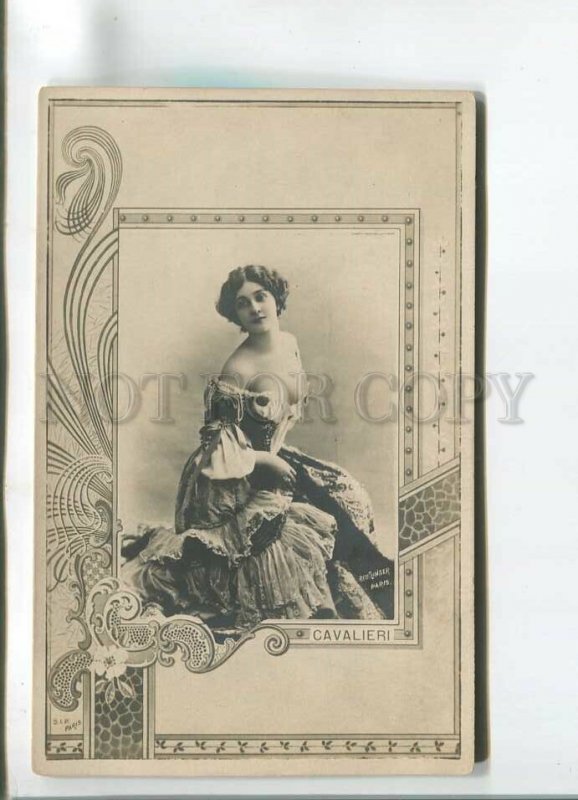 482284 Lina CAVALIERI Italian OPERA Singer ART NOUVEAU Vintage PHOTO REUTLINGER