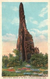 Vintage Postcard Needle Rock Garden Of The Gods Colorado Springs Colorado CO