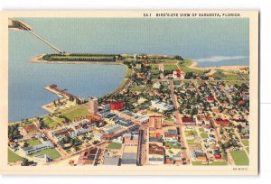 Sarasota Florida FL Postcard 1930-1950 Bird's Eye View
