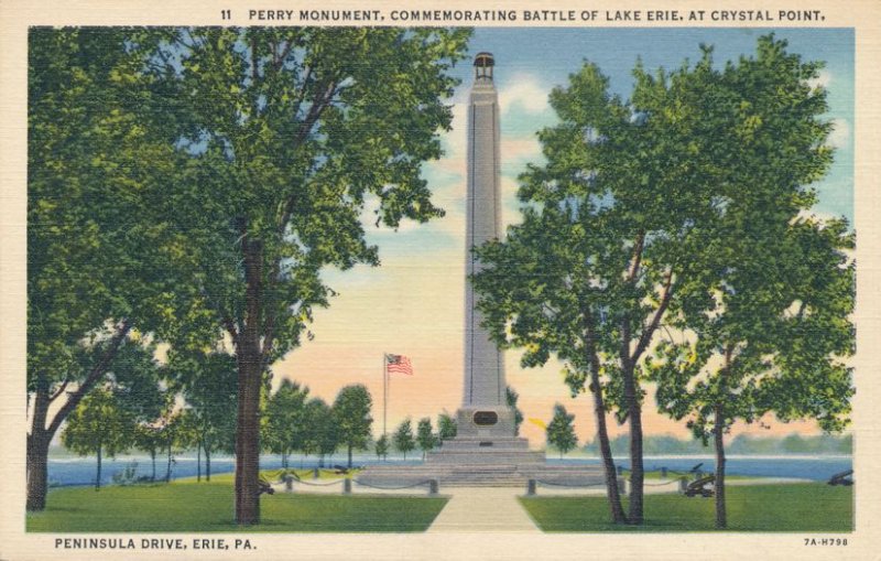 Perry Monument Battle of Lake Erie - Crystal Point Erie PA Pennsylvania - Linen