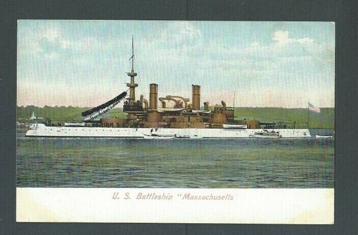 Post Card Ca 1909 U S Battleship Massachusetts