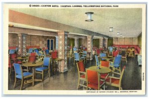 c1940 Canyon Hotel Cocktail Lounge Yellowstone National Park Wyoming WY Postcard