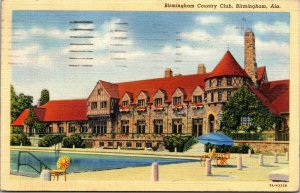 Vtg 1941 Birmingham Country Club Birmingham Alabama AL Linen Postcard