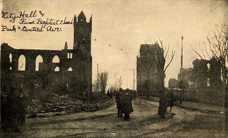 MA - Chelsea, April 12, 1908 Fire Ruins. City Hall, First Baptist Church