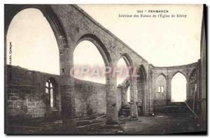 Old Postcard Penmarch Interior Ruins of L & # 39Eglise Kerity