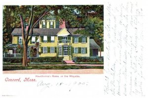 Hawthornes Home or the Wayside Concord Massachusetts Postcard