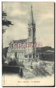 Old Postcard Lourdes Basilica