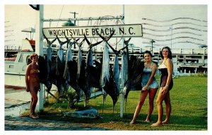 Postcard NC Wrightsville Beach - Women with catch of sailfish