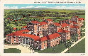 Boulder Colorado University Womens Dormitory Antique Postcard J51305