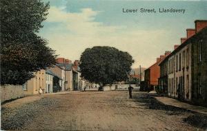 Vintage Postcard Lower Street Llandovery Carmarthenshire, Wales UK