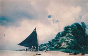 Sailing Canoe on Truk Atoll Chuuk Micronesia Formerly Trust Territory of Pacific