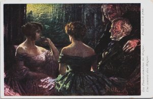 Artist Signed F. Ulreich Ein Plauderstündchen bei Wagner Vintage Postcard C213