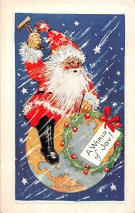 J6/ Santa Claus Christmas Postcard c1910 Hammer on the World 89