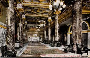 California Los Angeles Hotel Alexandria Lobby 1913