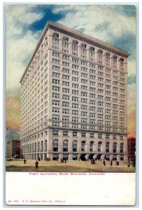 c1910 First National Bank Building Chicago Illinois IL Antique Postcard