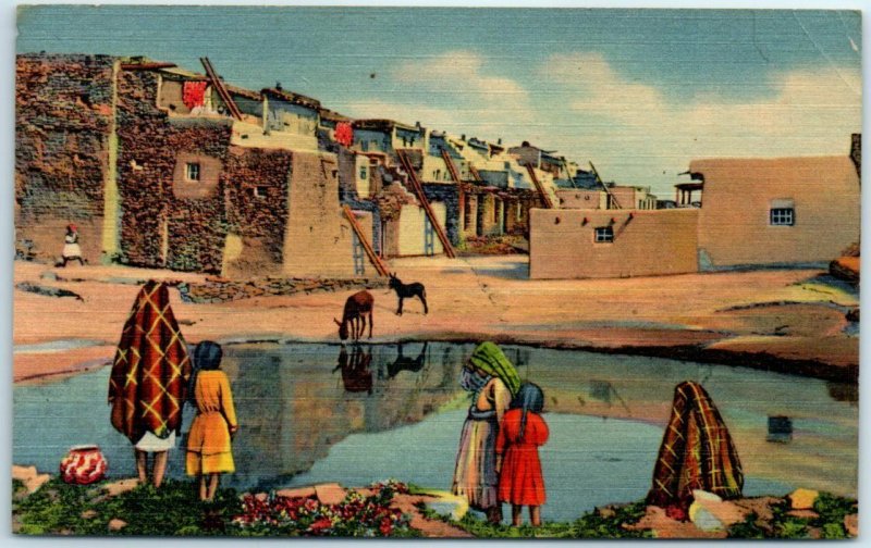 Postcard - Pueblo of Acoma, The Sky City, South of Laguna, New Mexico