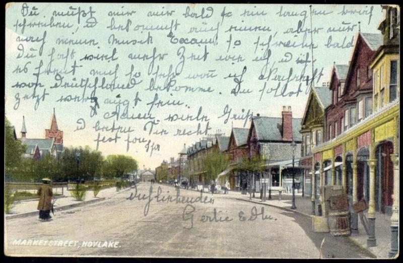 cheshire, HOYLAKE, Market Street (1909) Lewis's Series