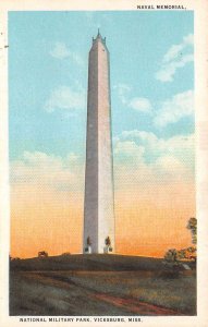 Vicksburg Mississippi National Military Park Naval Memorial, Vintage PC U15523