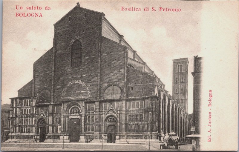 Italy Un Saluto da Bologna Basilica di San Petronio Postcard C188
