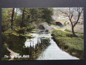 Scotland: Moray KEITH The Two Brigs c1910 Old Postcard Pub by J.W.B.