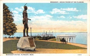 Massasoit Statue in Plymouth, Massachusetts Indian Friend of the Pilgrims.