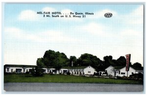 c1950's Mel-Fair Motel Du Quoin Illinois IL Vintage Unposted Postcard