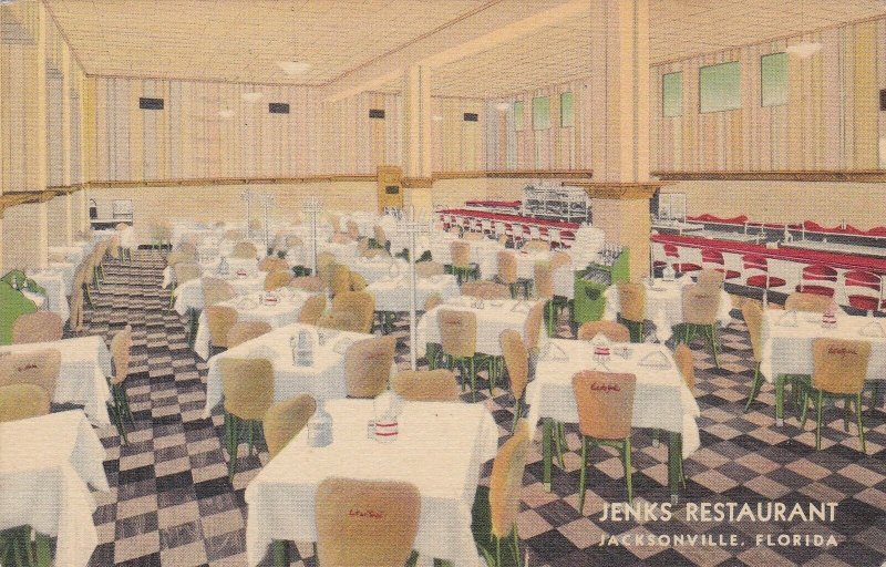 Florida Jacksonville Jenk's Restaurant Interior1939 Curteich sk5781