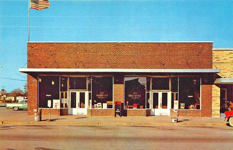 Jacksonville NC U. S. Post Office Building Old Car Postcard