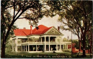 View of the Outing Club, Davenport IA Vintage Postcard F55