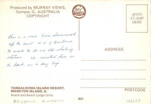 Moreton Island, Queensland Australia TANGALOOMA ISLAND RESORT HOTEL 4X6 Postcard