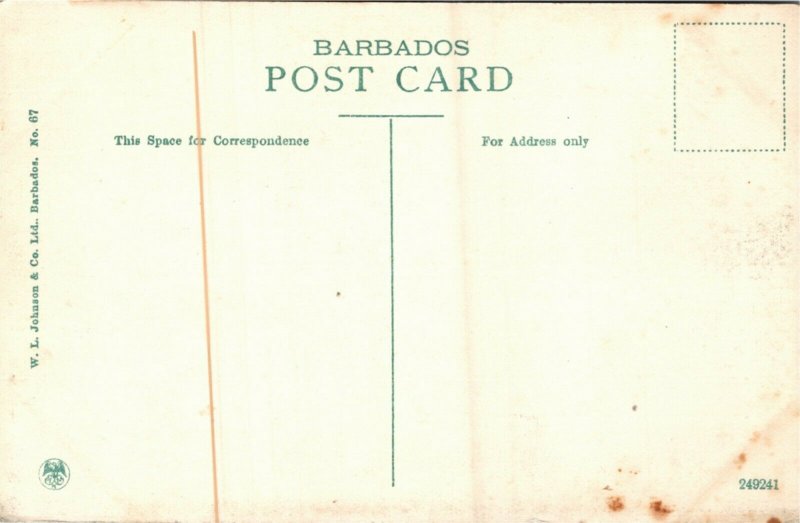 Postcard Barbados Bridgetown Queen's Park Water Fountain ~1910 M48