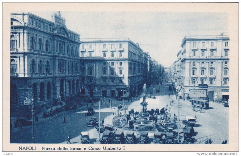 NAPOLI, Campania, 1900-1910's; Piazza Della Borsa E Corso Umberto I, Classic ...