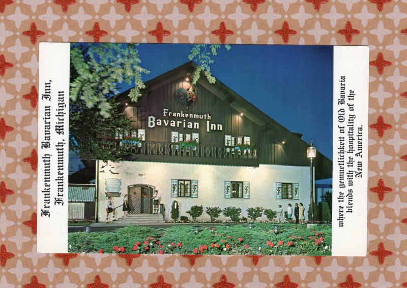 Bavarian Inn Postcard Frankenmuth Restaurant Historical Gift Shop Michigan