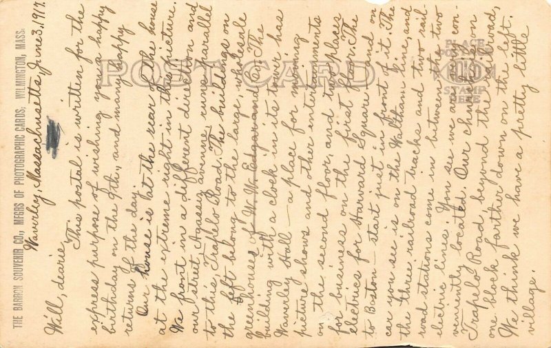 LP17 Waverley  Massachusetts RPPC Postcard  Street View 