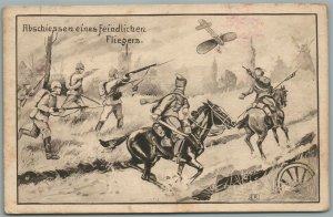 WWI GERMAN AIRPLANE FIGHT ANTIQUE POSTCARD