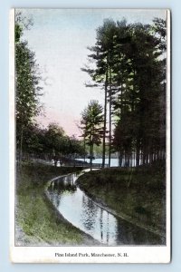 Pine Island Park Stream Manchester Hampshire NH UNP UDB Postcard D18