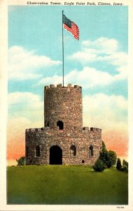 Iowa Clinton Eagle Point Park Observation Tower Curteich