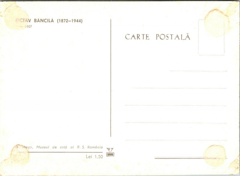 50 Years Since Peasant Utiles Romania Postage Stamp Maximum Postcard