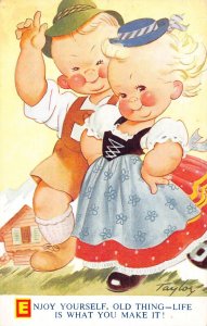 Bamforth Comic Humor Children as Couple Life is What you make it!  postcard