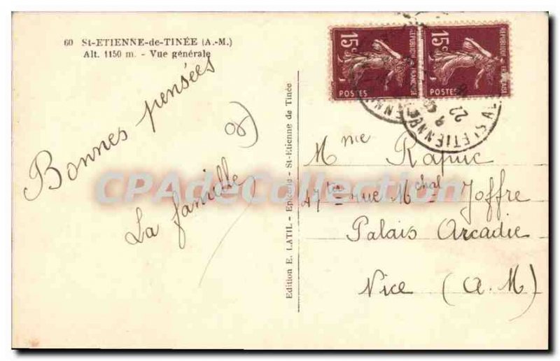 Postcard Old St Etienne de Tinee general view