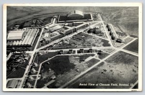 Military~B&W Aerial Chanute Field Rantoul Illinois~Teich 1940 Postcard