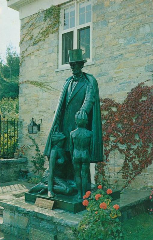 Statue of Lincoln and Nude Boy - Bennington VT, Vermont - Roadside