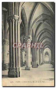 Old Postcard Paris Notre Dame Low rating of the Nave