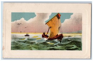 Kennedy Minnesota MN Postcard Sailboat Scene Winsch Back c1910's Posted Antique