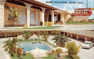 Del Rio Texas swimming pool entrance Desert Hills Motel vintage pc Z20957 