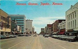 KS, Topeka, Kansas, Kansas Avenue, 1970s Cars, Dexter Press No. DT-5038-C