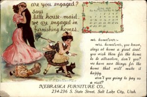 Salt Lake City UT Buster Brown Mary Jane Tramp NE Furniture Ad Vintage Postcard