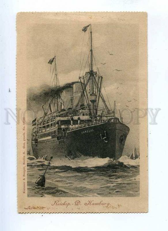 190899 GERMANY HAMBURG-AMERIKA LINIE ship HAMBURG Vintage